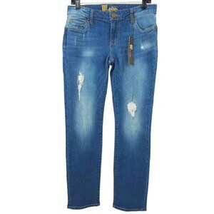 Kut From The Kloth Jeans Size 6 Stretch Mid Rise Distressed NEW MedWash Straight